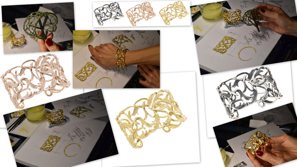 Stephanie drawing and painting her signature EMPI Cuff