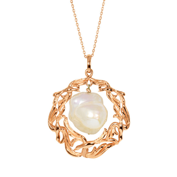 Wings of Lace Baroque Pearl Pendant